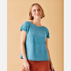 T-shirt m/rundt brestykke & hulmnster