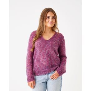 Mohairbluse med v-hals